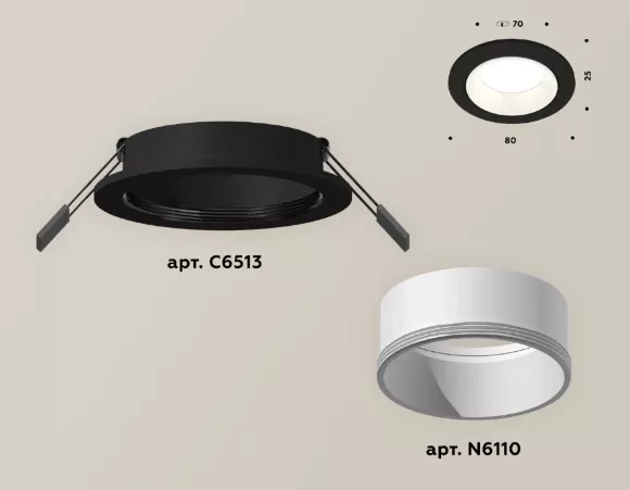 Встраиваемый светильник Ambrella Light Techno XC6513001 (C6513, N6110)