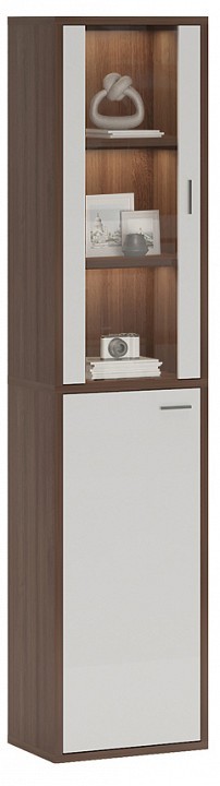 Шкаф-витрина Домино СУ(ш1в2)+1ФГ+1ФС MER_SUsh1v2-1FG-1FS-SHBE-shamoni-CH-belyj