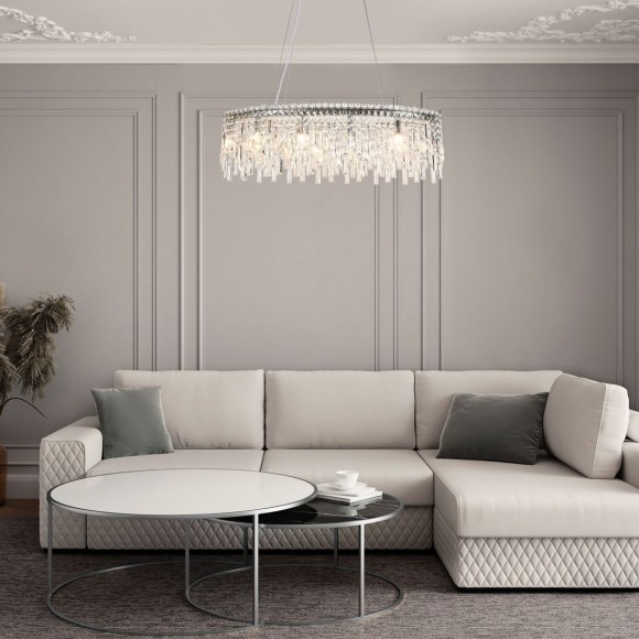 Подвесная люстра Eurosvet Blitz 60159/10 хром/ прозрачный хрусталь Strotskis Smart a065323