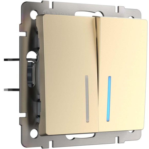 Выключатель двухклавишный Werkel шампань W1122111 4690389157165 a050861