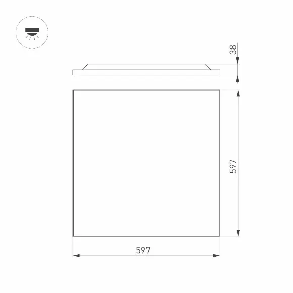 Встраиваемая светодиодная панель Arlight DL-TITAN-FRAMELESS-S600x600-40W Warm3000 050241 Встраиваемая светодиодная панель Arlight DL-TITAN-FRAMELESS-S600x600-40W Warm3000 050241