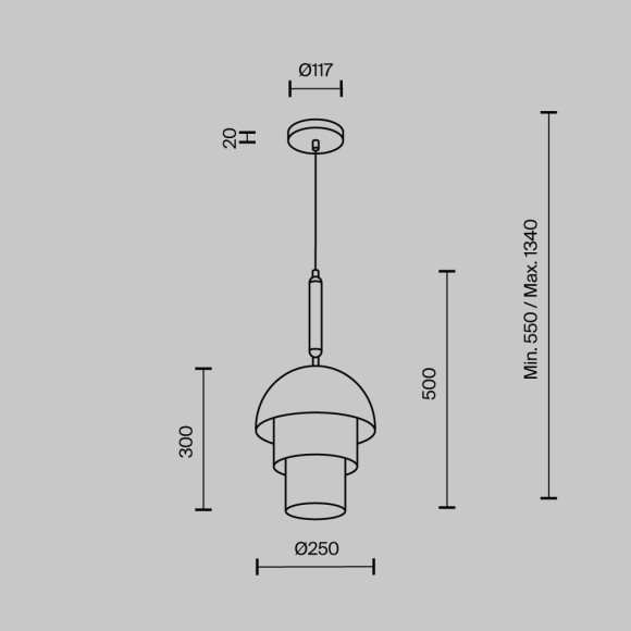 Подвесной светильник Modestyle MS.220.250 BS