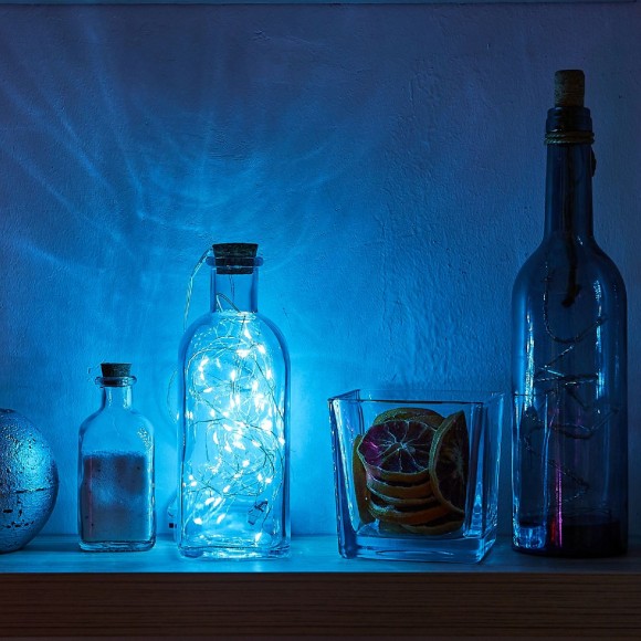 Гирлянда Uniel ULD-S0500-050/SCB/2AA ICE BLUE IP20 DEW UL-00010899