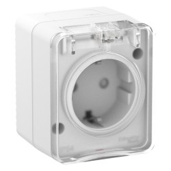 Наруж Белый Розетка с/з со шт., 16А 250B IP54 Systeme Electric AtlasDesign Profi54 ATN540145