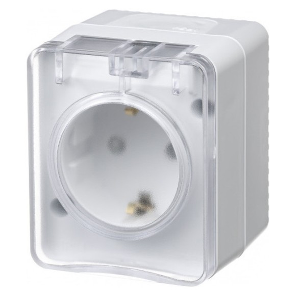 Наруж Белый Розетка с/з со шт., 16А 250B IP54 Systeme Electric AtlasDesign Profi54 ATN540145