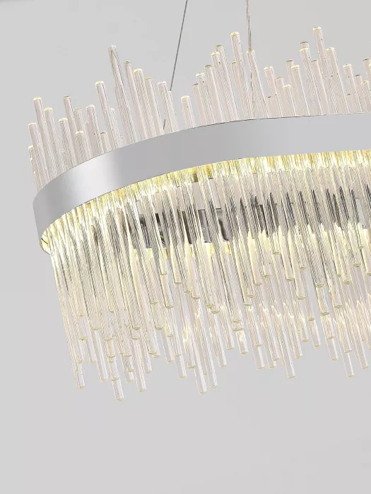Подвесная люстра Tempio Natali Kovaltseva INNOVATION STYLE 83183, Хром, Прозрачный, От теплого до холодного, декоративные элементы крупным планом