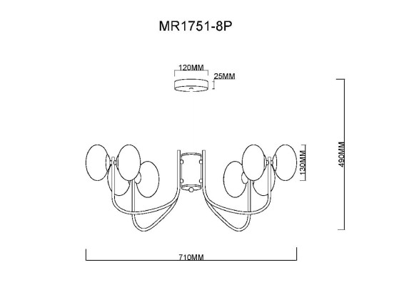 Люстра на штанге MyFar Scott MR1751-8P