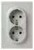 Розетка Эра Galaxy 15-2104-03 с заземлением двойная 2X2P+E Schuko 16А-250В IP20 алюминий Б0070681