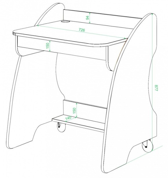 Стол письменный СК-13 MER_SK-13_BESH