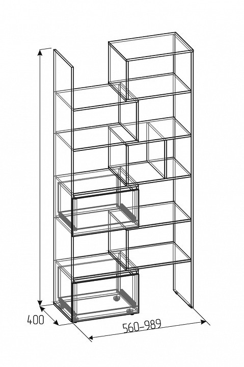 Стеллаж комбинированный Лойс 95 GLZ_00-00025558