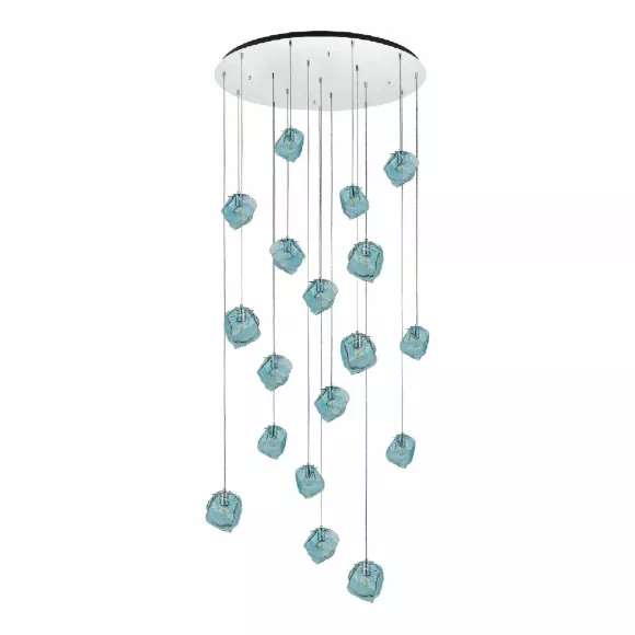 Подвесная люстра ST Luce Portici SL1175.113.18, Хром, Голубой, Металл Подвесная люстра ST Luce Portici SL1175.113.18, Хром, Голубой, Металл
