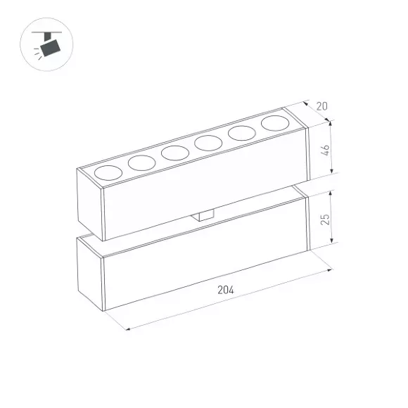 Трековый светильник Arlight Mag-Dots-FOLD-25-S200-6W Day4000 033725 Трековый светильник Arlight Mag-Dots-FOLD-25-S200-6W Day4000 033725