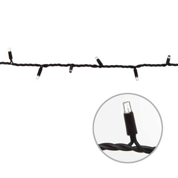 Гирлянда без вилки статическое свечение соединяемая Uniel ULD-F90PRO S10M-100/SBK WH UL-00013209