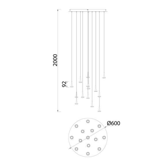 Каскадная люстра Mantra Andromeda 8935