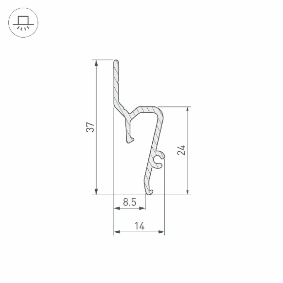 Профиль Arlight STRETCH-SHADOW-TECH-2000 BLACK A2-DELTA 039509 Профиль Arlight STRETCH-SHADOW-TECH-2000 BLACK A2-DELTA 039509