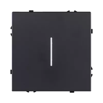 Выключатель 1-клавишный 10А/250В с LED подсветкой, черный матовый Kollinger Eclipse EC-007BK