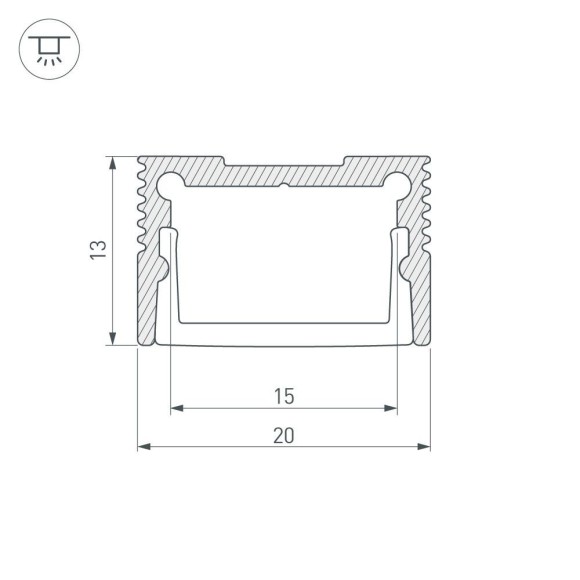 Алюминиевый профиль с экраном Arlight SL-Slim20-H13-2000 Anod+Opal 036835