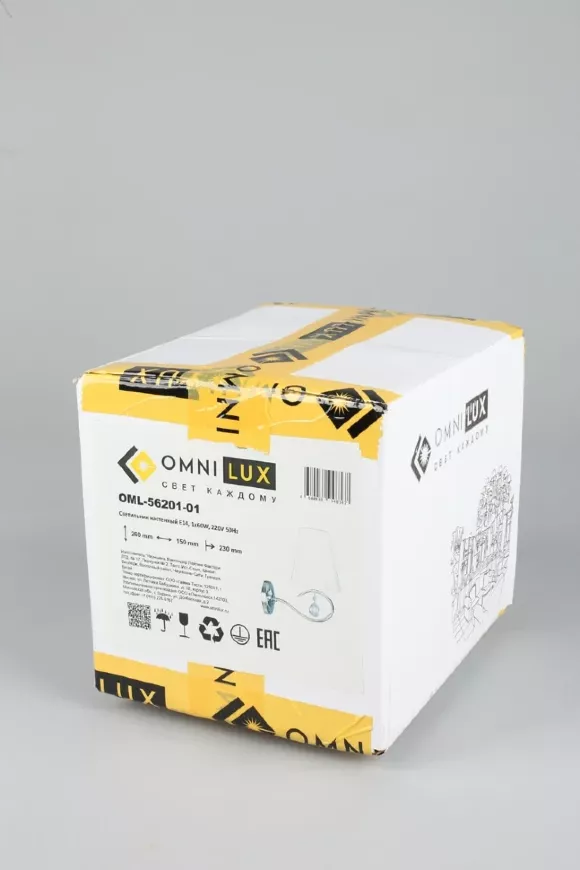 Бра Omnilux Molinella OML-56201-01, Хром, Металл, Ткань, упаковка