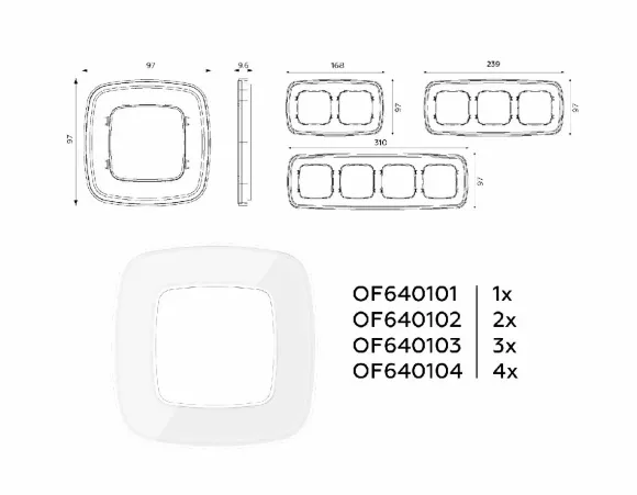 Рамка трехместная Ambrella Volt Coint OF640103, Белый, Стекло Рамка трехместная Ambrella Volt Coint OF640103, Белый, Стекло