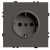Розетка 1-местная с защитной шторкой с/з (механизм) Stekker Эмили 250В 16А RST16-5110-09 антрацит soft touch