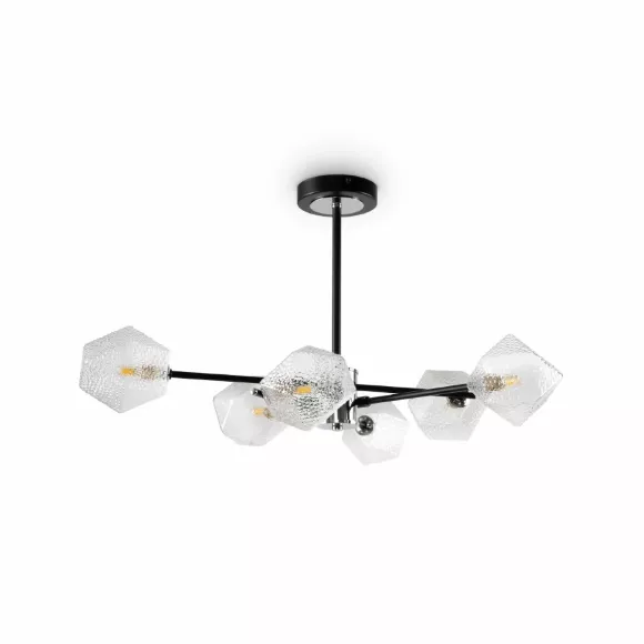Люстра на штанге Freya Floristic FR5328CL-06B, Черный, Прозрачный, Металл, декоративные элементы крупным планом Люстра на штанге Freya Floristic FR5328CL-06B, Черный, Прозрачный, Металл, декоративные элементы крупным планом
