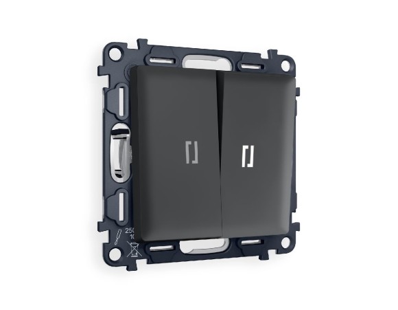 Комплект механизма 2-кл выключателя с подсветкой Ambrella Volt Alfa MA904015