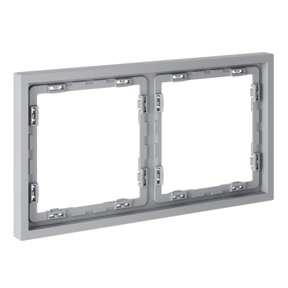 Рамка пластиковая Voltum S70 на 2 поста, (серый) VLS100216