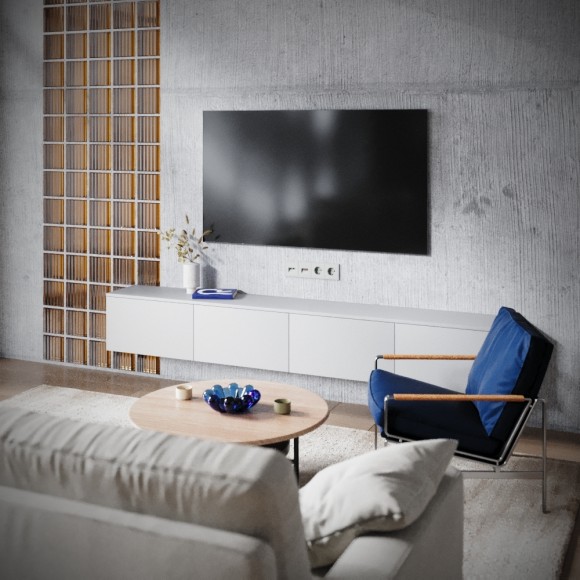 Розетка телевизионная встраиваемая Voltum S70 TV+RJ45 кат. 6, (сталь) VLS060705