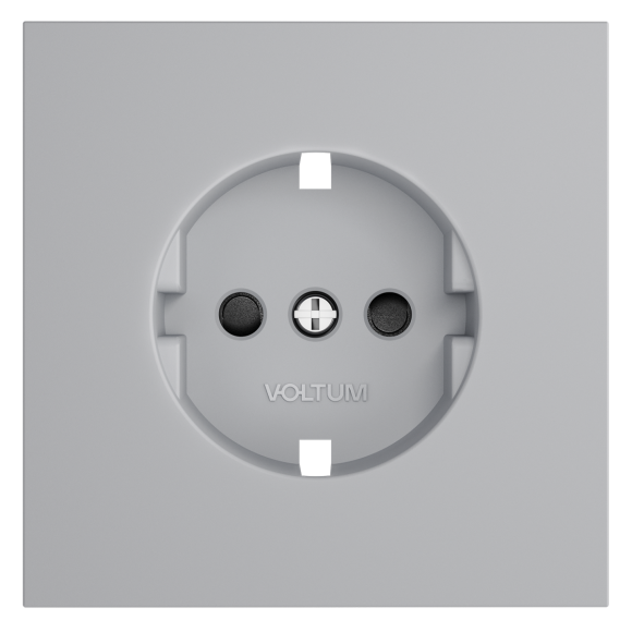 Накладка для розетки с заземлением и защитными шторками Voltum S70 (серый) VLS000716