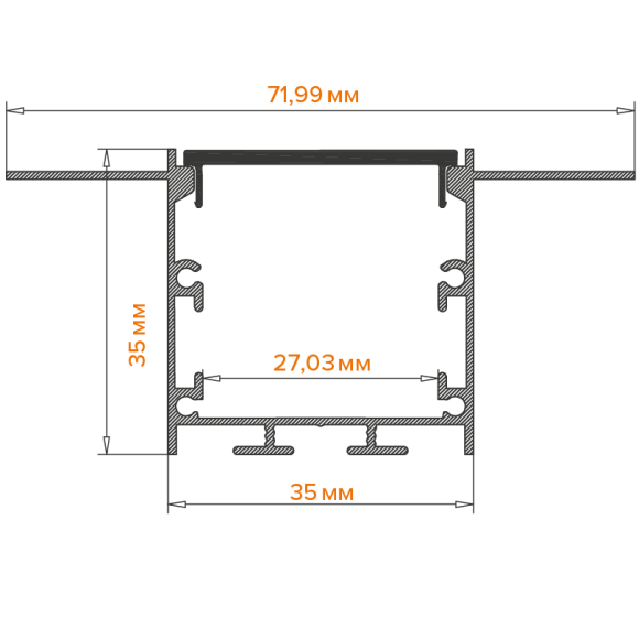 Профиль встраиваемый Wolta WAP-I-72/35/3000-A
