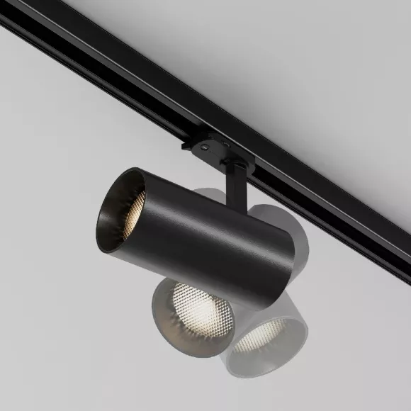 Трековый трехфазный светильник Maytoni Focus Led TR197-3-30WCCT-M-B, Черный, Алюминий, Современный стиль, вид снизу Трековый трехфазный светильник Maytoni Focus Led TR197-3-30WCCT-M-B, Черный, Алюминий, Современный стиль, вид снизу