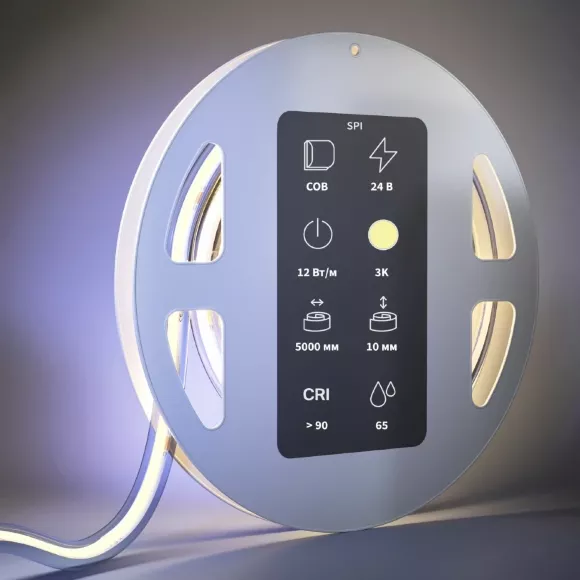 Светодиодная лента Maytoni Led Strip 24В COB 12Вт/м 3000K 5м IP65 201256 Светодиодная лента Maytoni Led Strip 24В COB 12Вт/м 3000K 5м IP65 201256