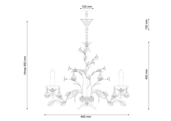 Подвесная люстра Lucia Tucci Fiori Di Rose 1770.6, Зеленый, Металл, Прованс стиль Подвесная люстра Lucia Tucci Fiori Di Rose 1770.6, Зеленый, Металл, Прованс стиль