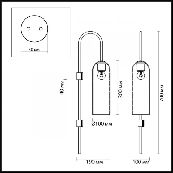 Бра Odeon Light 4805/1W, Бронза, Серый, Металл