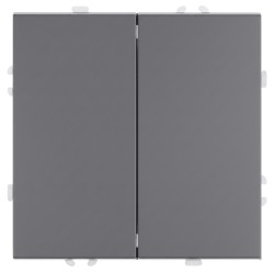 Выключатель 2-клавишный (механизм) СЗК Stekker Эмили 250В 10АRSW10-5104-10ZK платиново-серый soft touch 50239