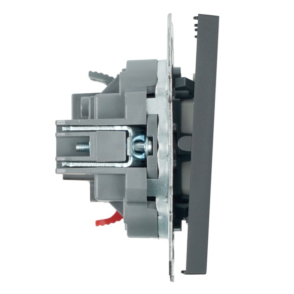 Выключатель 2-клавишный (механизм) СЗК Stekker Эмили 250В 10АRSW10-5104-10ZK платиново-серый soft touch 50239