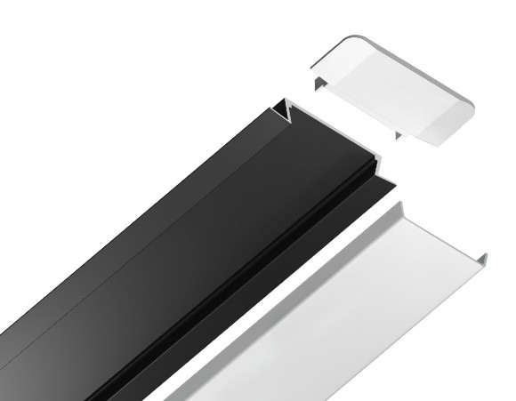 Алюминиевый встраиваемый профиль Ambrella Light Alum Profile GP1100BK