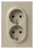 Розетка Эра Galaxy 15-2104-04 с заземлением двойная 2X2P+E Schuko 16А-250В IP20 шампань Б0070684