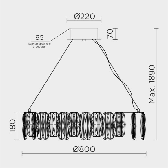 Подвесная люстра Modelux ML.5550.800 CP