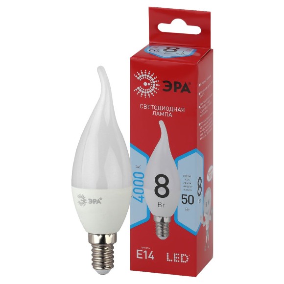 Лампа светодиодная Эра E14 8W 4000K LED BXS-8W-840-E14 R Б0051848