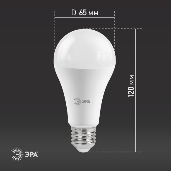 Лампа светодиодная Эра E27 19W 2700K LED A65-19W-827-E27 Б0031702