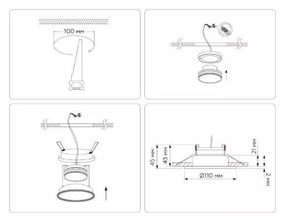 Встраиваемый светильник Ambrella Light Techno spot GX Standard tech TN51802, Черный, Металл, Современный стиль, крепление Встраиваемый светильник Ambrella Light Techno spot GX Standard tech TN51802, Черный, Металл, Современный стиль, крепление
