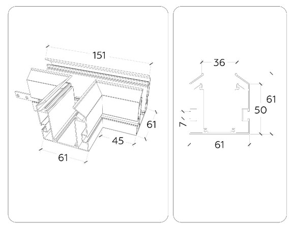 Коннектор Т-образный Ambrella Light Magnetic 220V GL1044