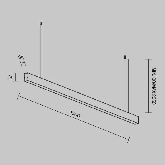 Линейный подвесной светильник Maytoni Technical LL312037 Линейный подвесной светильник Maytoni Technical LL312037
