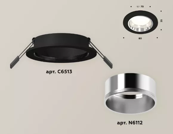 Встраиваемый светильник Ambrella Light Techno XC6513003 (C6513, N6112) Встраиваемый светильник Ambrella Light Techno XC6513003 (C6513, N6112)