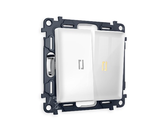 Комплект механизма 2-кл проходного выключателя с подсветкой Ambrella Volt Alfa MA104030