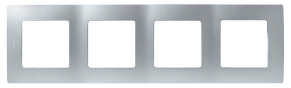 Рамка 4-постовая Legrand Etika алюминий 672554