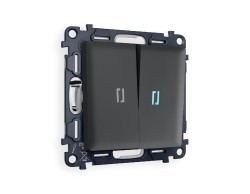 Комплект механизма 2-кл выключателя с подсветкой Ambrella Volt Alfa MA904020