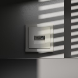 Розетка телевизионная встраиваемая Voltum S70 TV+RJ45 кат. 6, (шелк) VLS060704