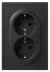 Розетка Эра Galaxy 15-2104-05 с заземлением двойная 2X2P+E Schuko 16А-250В IP20 антрацит Б0070685